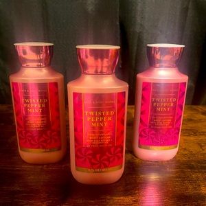 Bath and body works twisted peppermint body lotion x 3